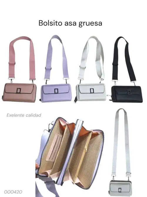 cartera y billetera con asa gruesa