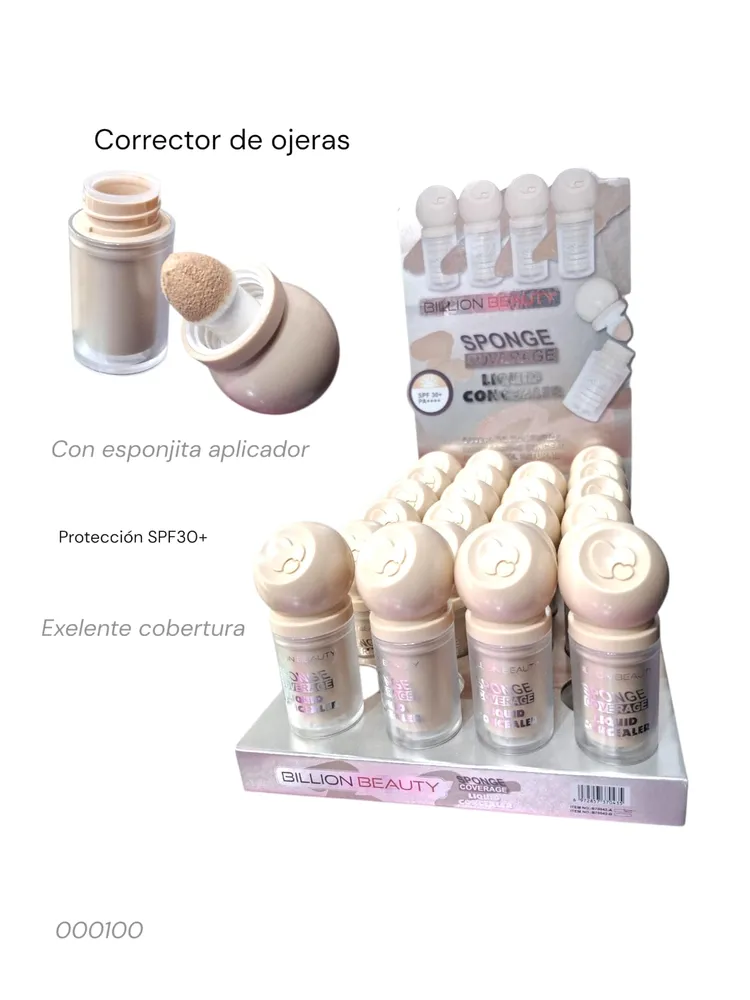 corrector de ojeras con esponjita