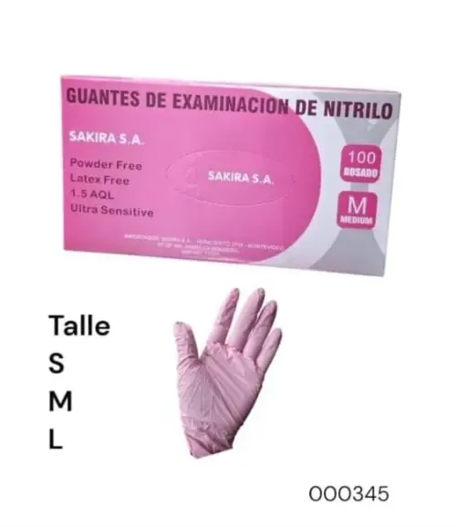 Guantes de nitrilo rosado