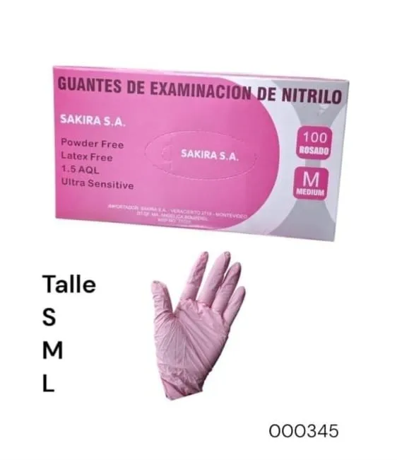 Guantes de nitrilo rosado