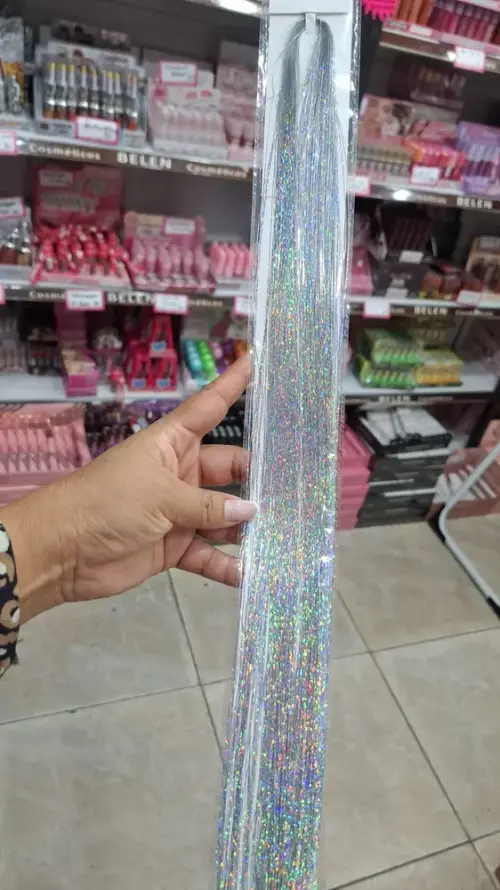 hilo plateado para pelo